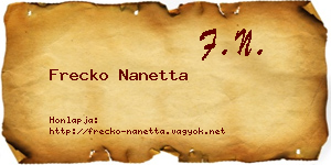 Frecko Nanetta névjegykártya